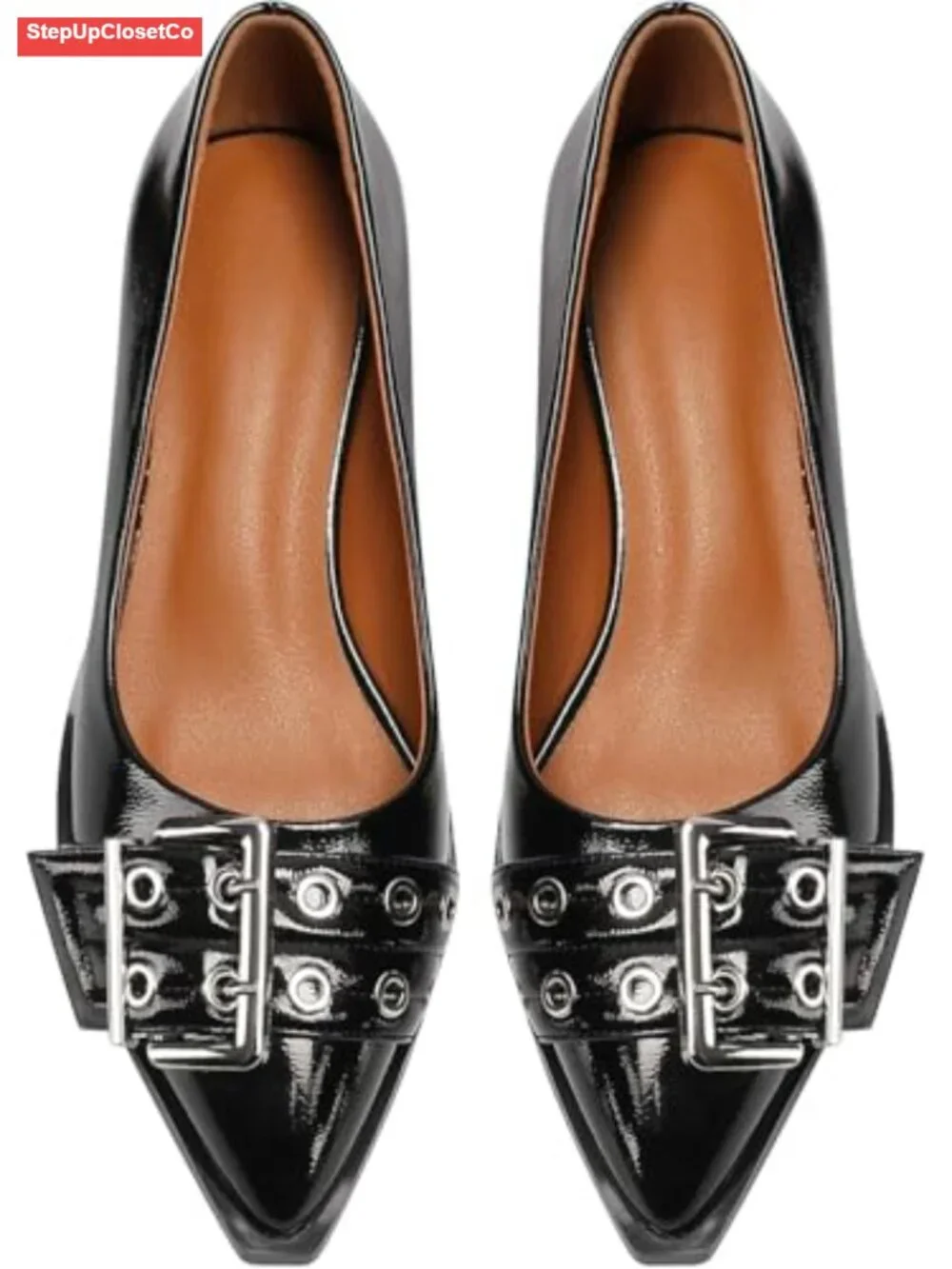 Women's Chunky Low Block Heels Mary Jane Closed Toe Work Pumps Pointed Toe